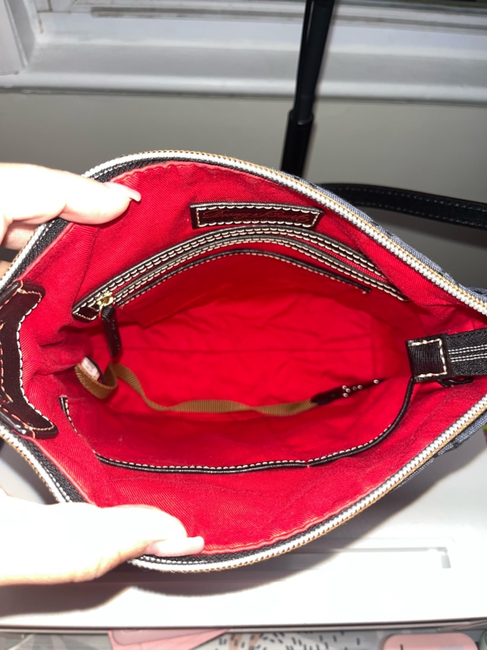 Dooney & Bourke Navy/Black Signature Crossbody Bag - Picture 7 of 12